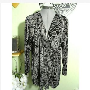 Vintage ATOC Cardigan Sweater XS/S Black White LS